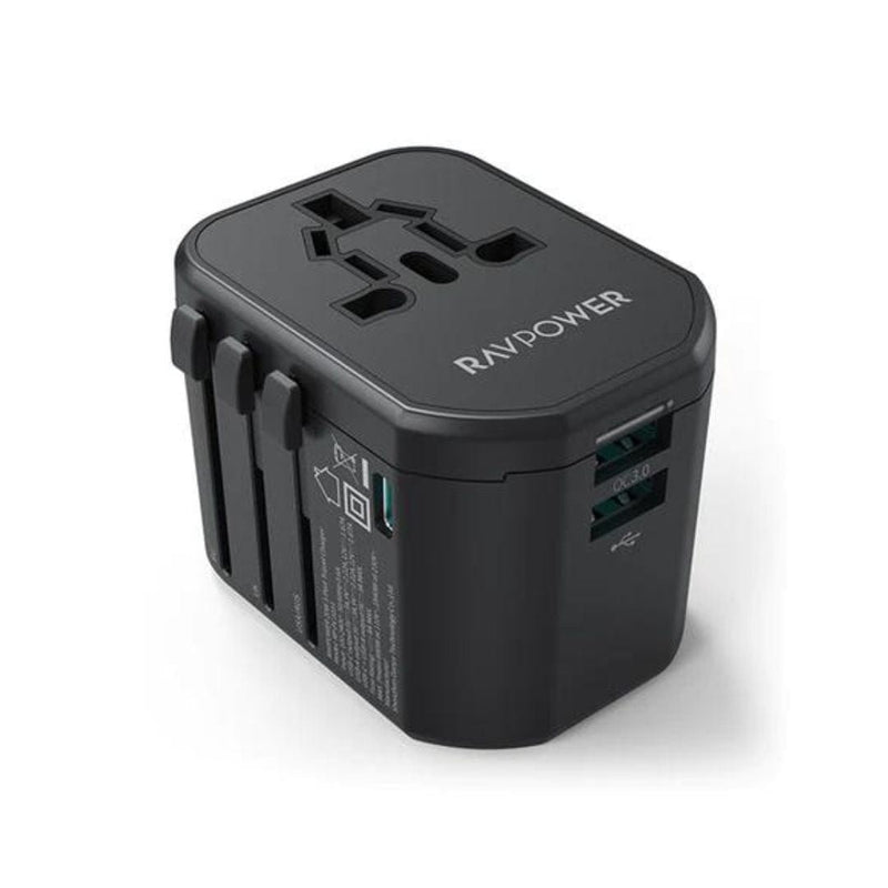 RAVPower 20W 3-Port Travel Universal Power Adapter (Charger) - PC1033