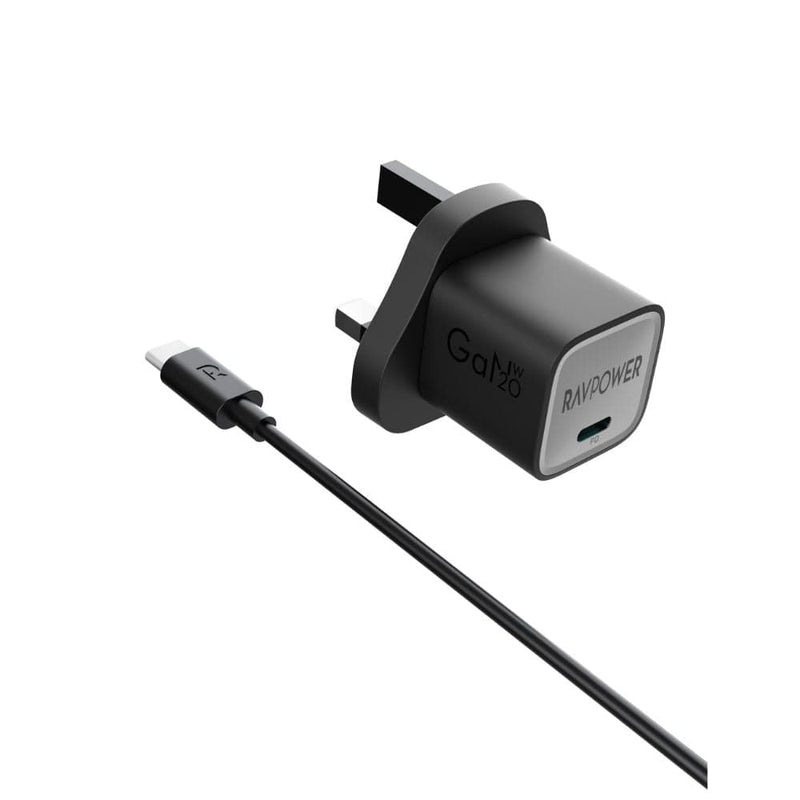 RAVPower 20W GaN Tech PD USB-C Wall Charger With Charging Cable