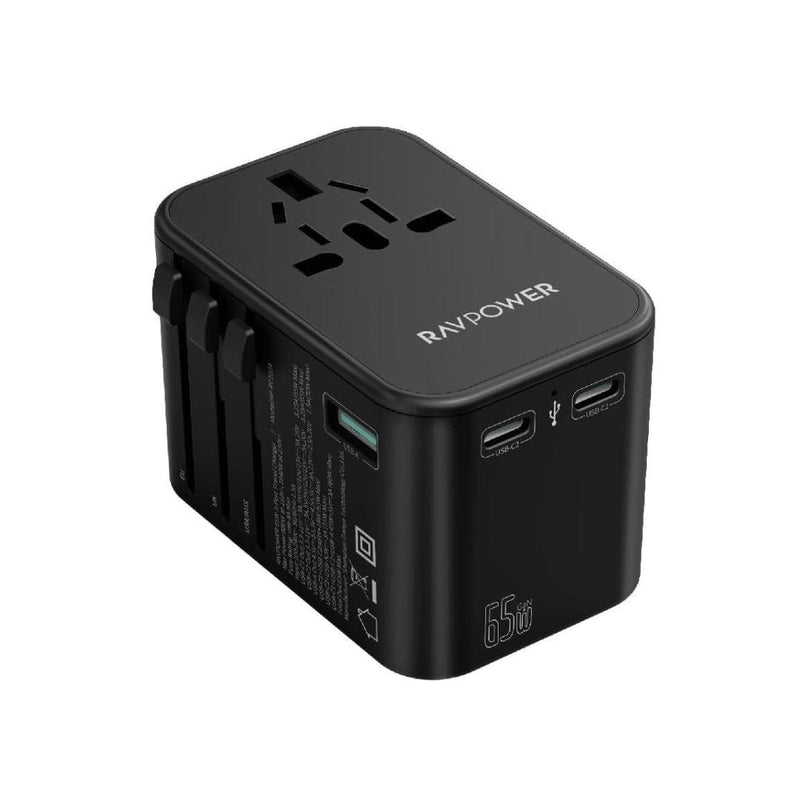 RAVPower 65W 3-Port Travel Universal Power Adapter (Charger) - PC1034