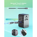 RAVPower 70W 4-Port Travel Universal Power Adapter with Built in USB-C Cable - PC1061