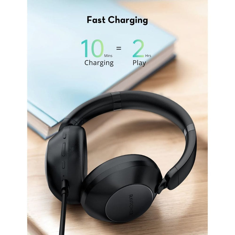 RAVPower Quiet Comfort Over-Ear Wireless Stereo Headphones (55H Playtime, ANC & ENC) - BH1019