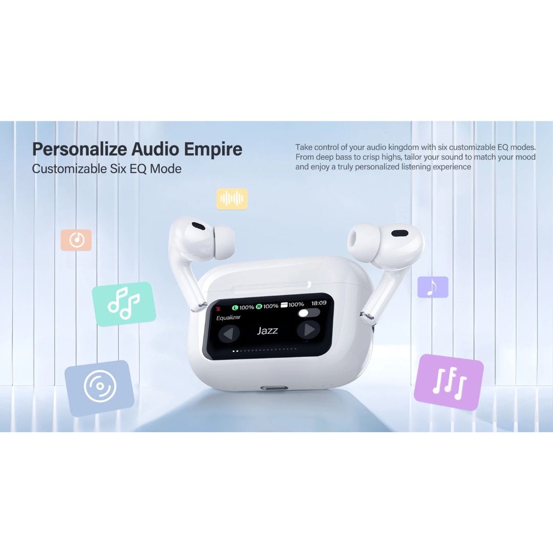 RIVERSONG Airfly T2 Active Notice Cancellation Earbuds with Smart Touch Control Case - EA332