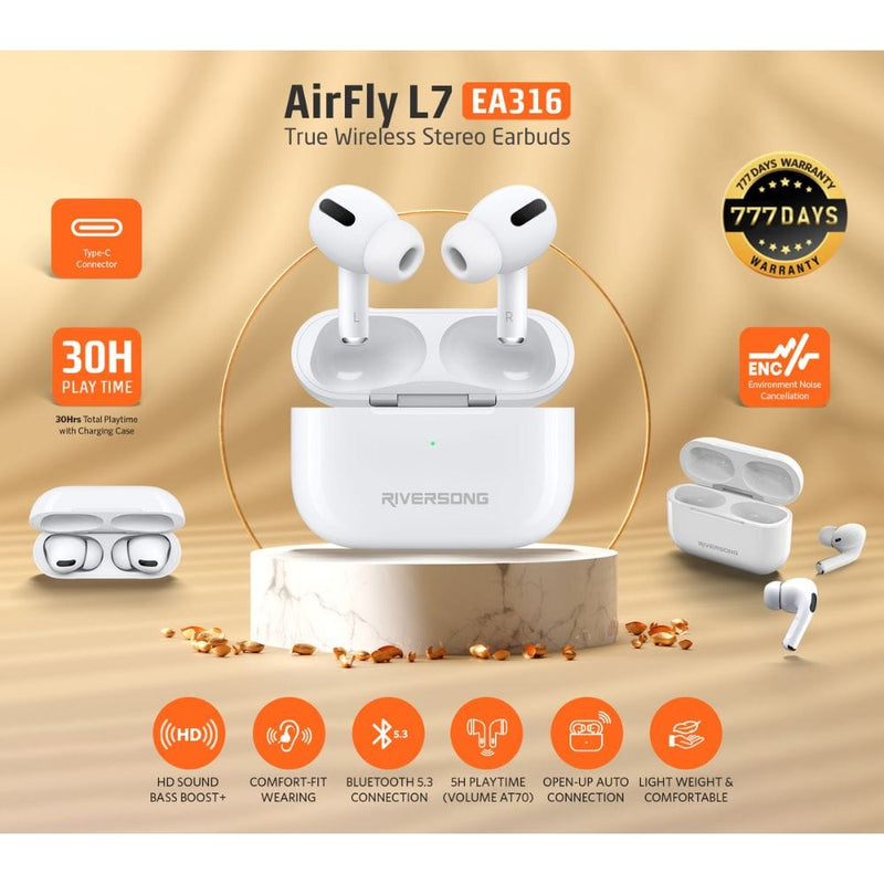 RIVERSONG Airfly L7 True Wireless Stereo Earbuds with Type-C Charging  - EA316