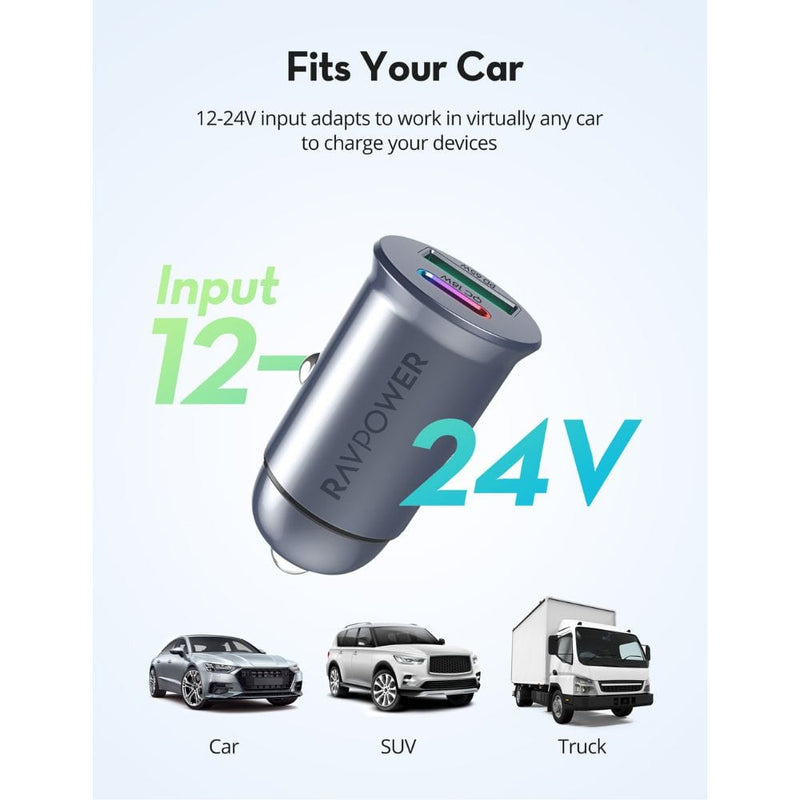 Ravpower PD 65W 2 Port  Car Charger (Aluminium Alloy Material) – VC1013