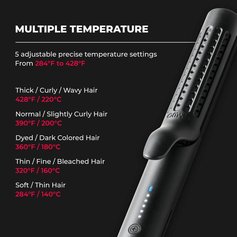 مملس ومجعد الشعر 2 في 1 من تيمو مع 5 درجات حرارة - HC506