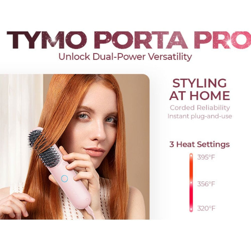 TYMO Porta PRO Cordless Hair Straightener Brush (Dual Power Mode) - HC122