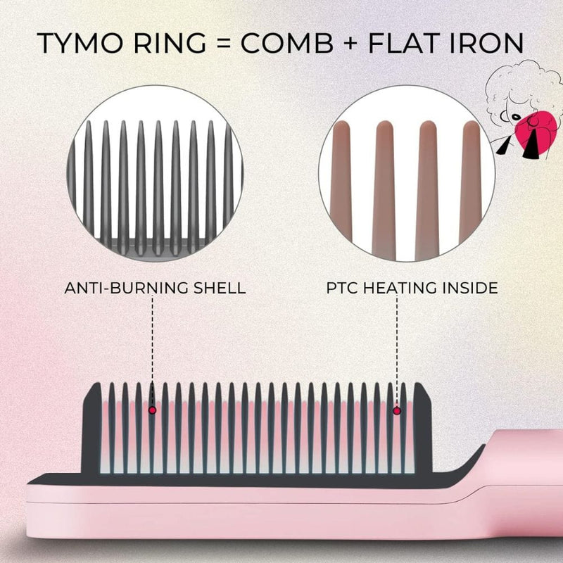 TYMO Ring Hair Straightener with Built in Comb HC100